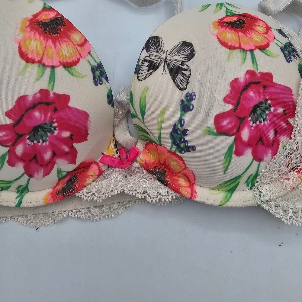 Victoria’s Secret Dream Angels Push-Up Floral Butterfly Rhinestone Lace Bra 34A - Picture 5 of 7
